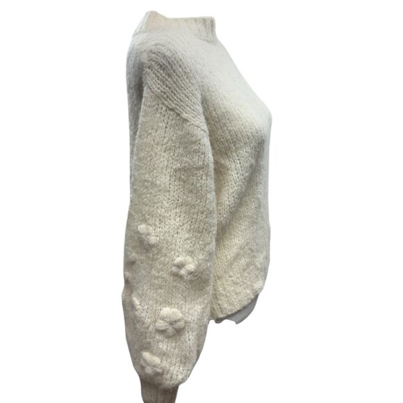 Kensington Prairie Farm Alpaca Pullover Mock Neck Bell Sleeve sweater Size Small - Picture 5 of 10